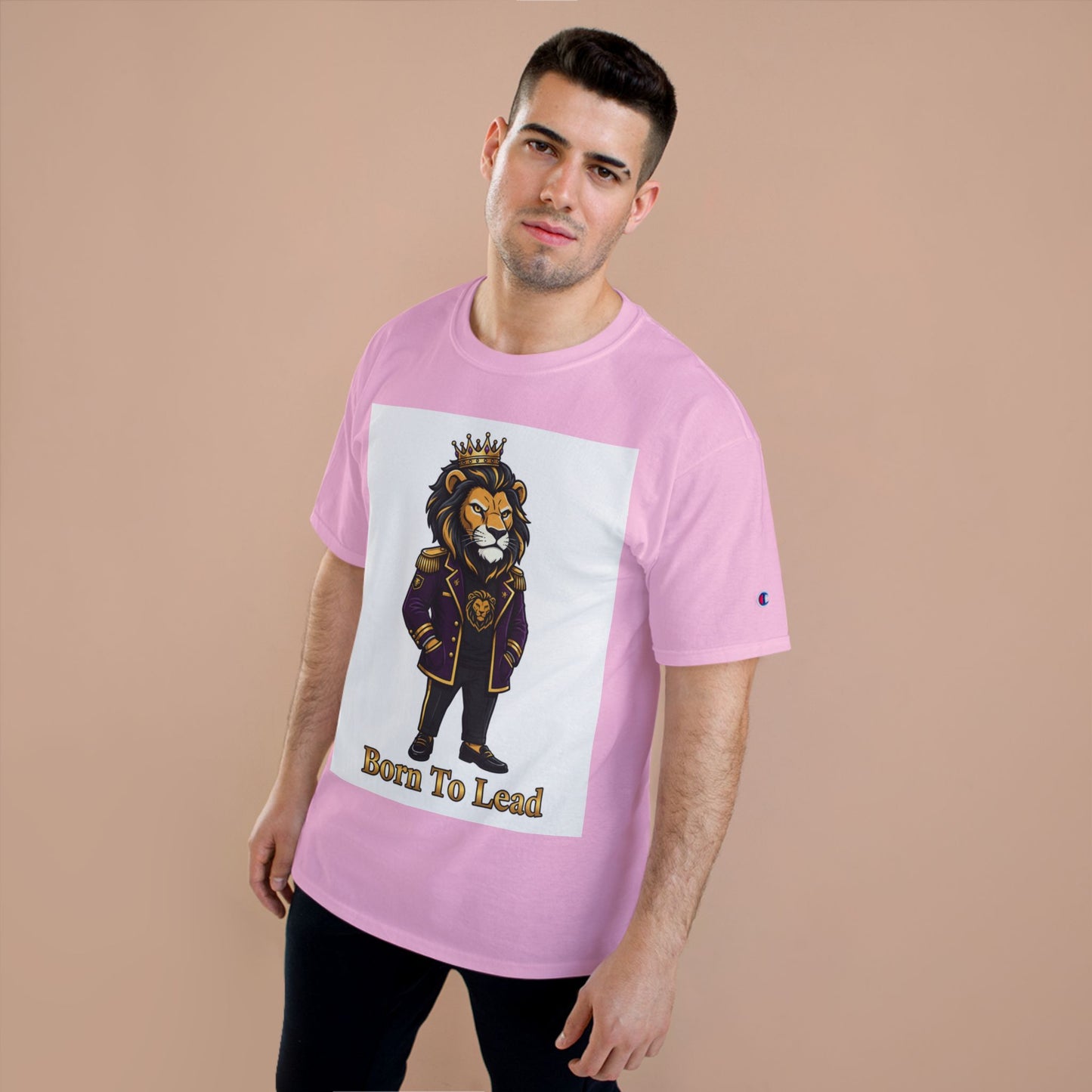 Born To Lead Lion T-Shirt — Regal Crowned Lion Graphic Tee