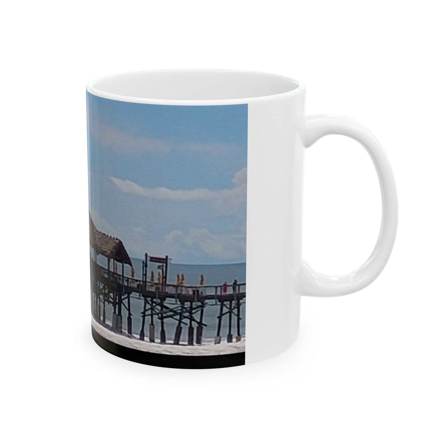 Beachfront Serenity Ceramic Mug, Ocean View Coffee Cup, Gift for Beach Lovers, Coastal Decor, Ideal for Morning Coffee  Digital Art
