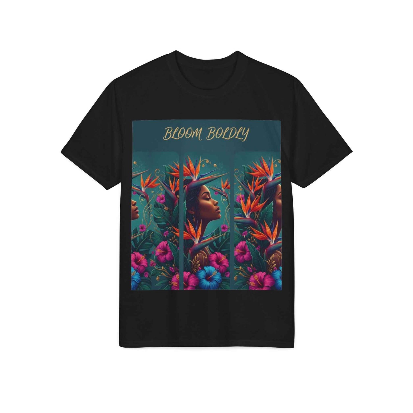 T-Shirt — "Bloom Boldly" Floral Portrait Tee