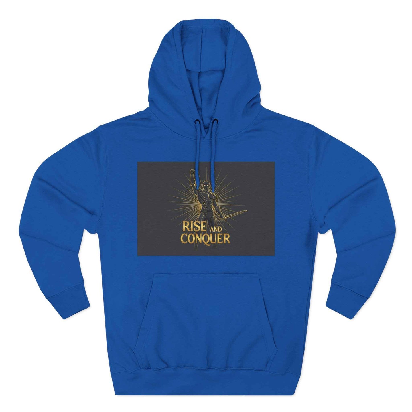 Rise and Conquer Hoodie — Motivational Graphic Fleece Pullover