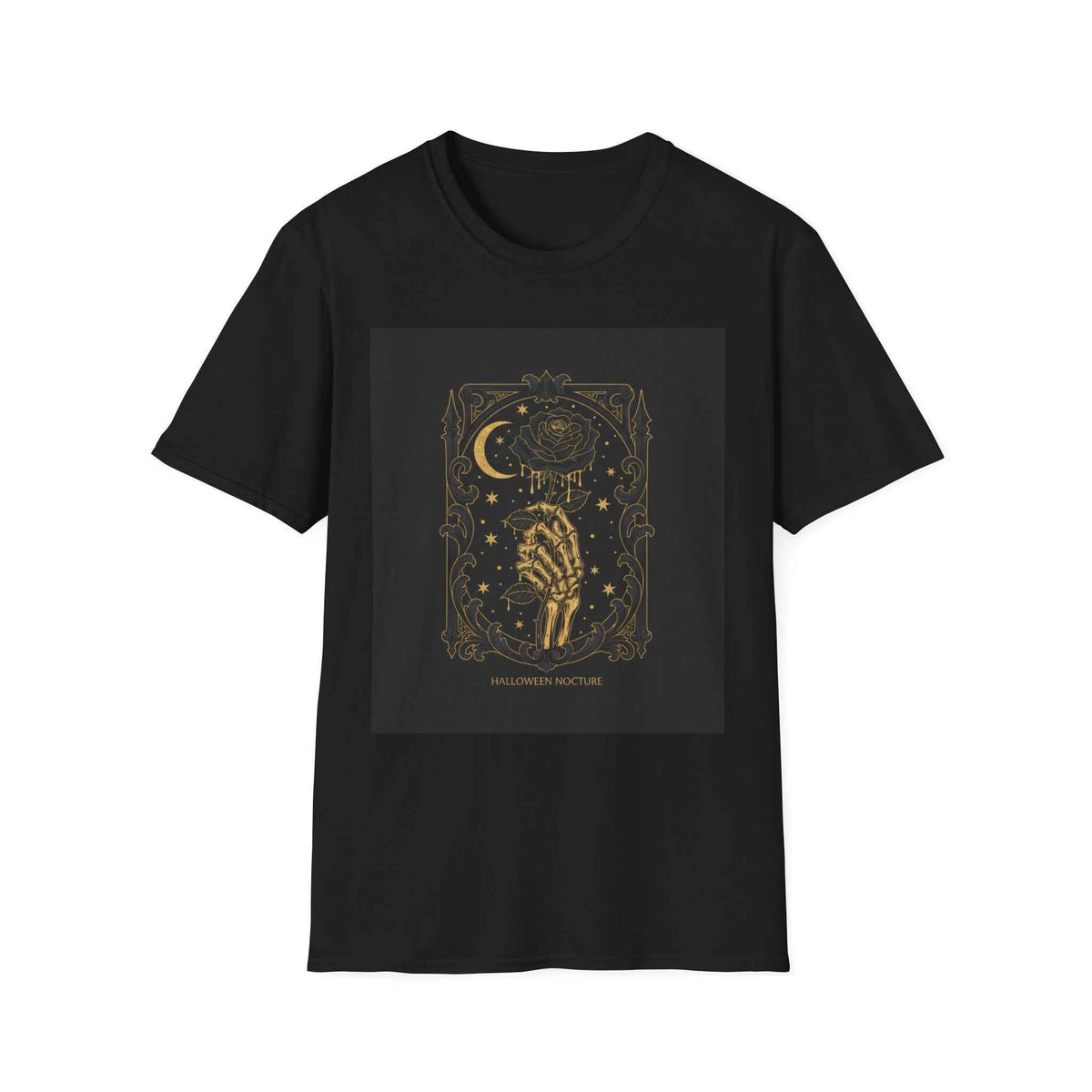 Astrology Skeleton Hand T-Shirt — Crescent Moon Mystic Tarot Design