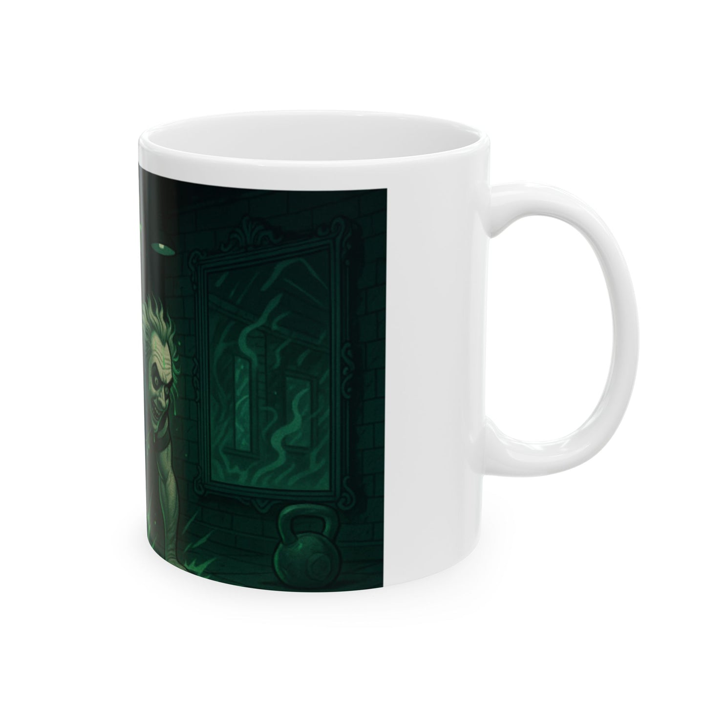 Beetlejuice Haunted CrossFit Ceramic Mug, Fun Gym Gift, Halloween Decor, Quirky Coffee Cup, Fitness Lover Mug  Digital Art