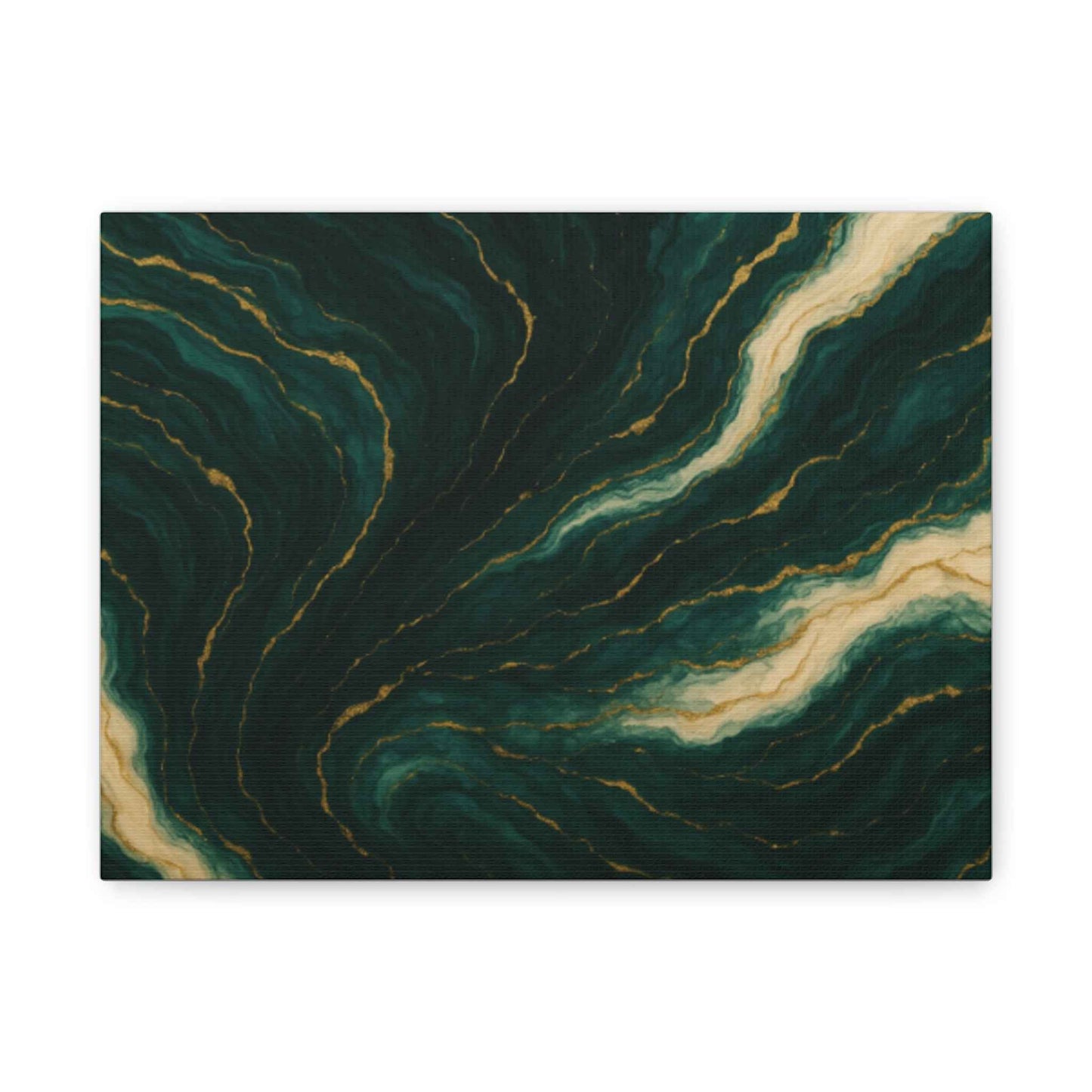 Abstract Wall Art Canvas, Home Decor, Modern Art Print, Green and Gold Design, Gift for Art Lovers, Stylish Interior Decoration