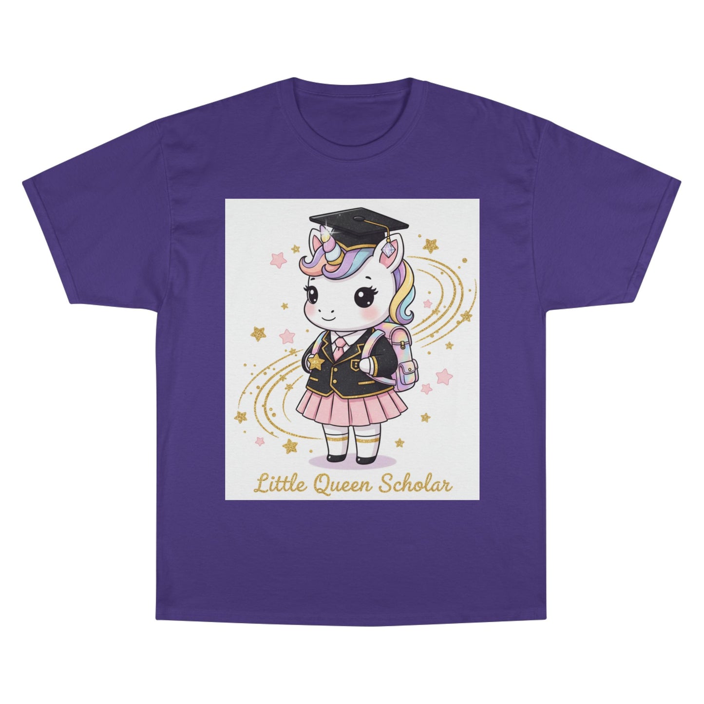 Little Queen Scholar T-Shirt — Cute Graduation Unicorn Tee for Girls