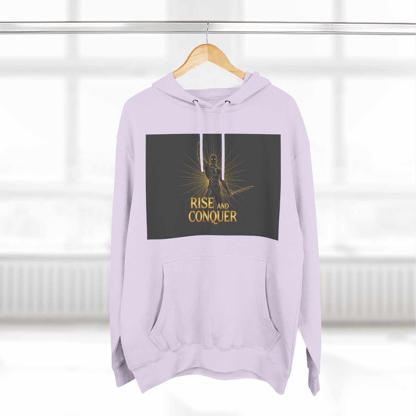 Rise and Conquer Hoodie — Motivational Graphic Fleece Pullover