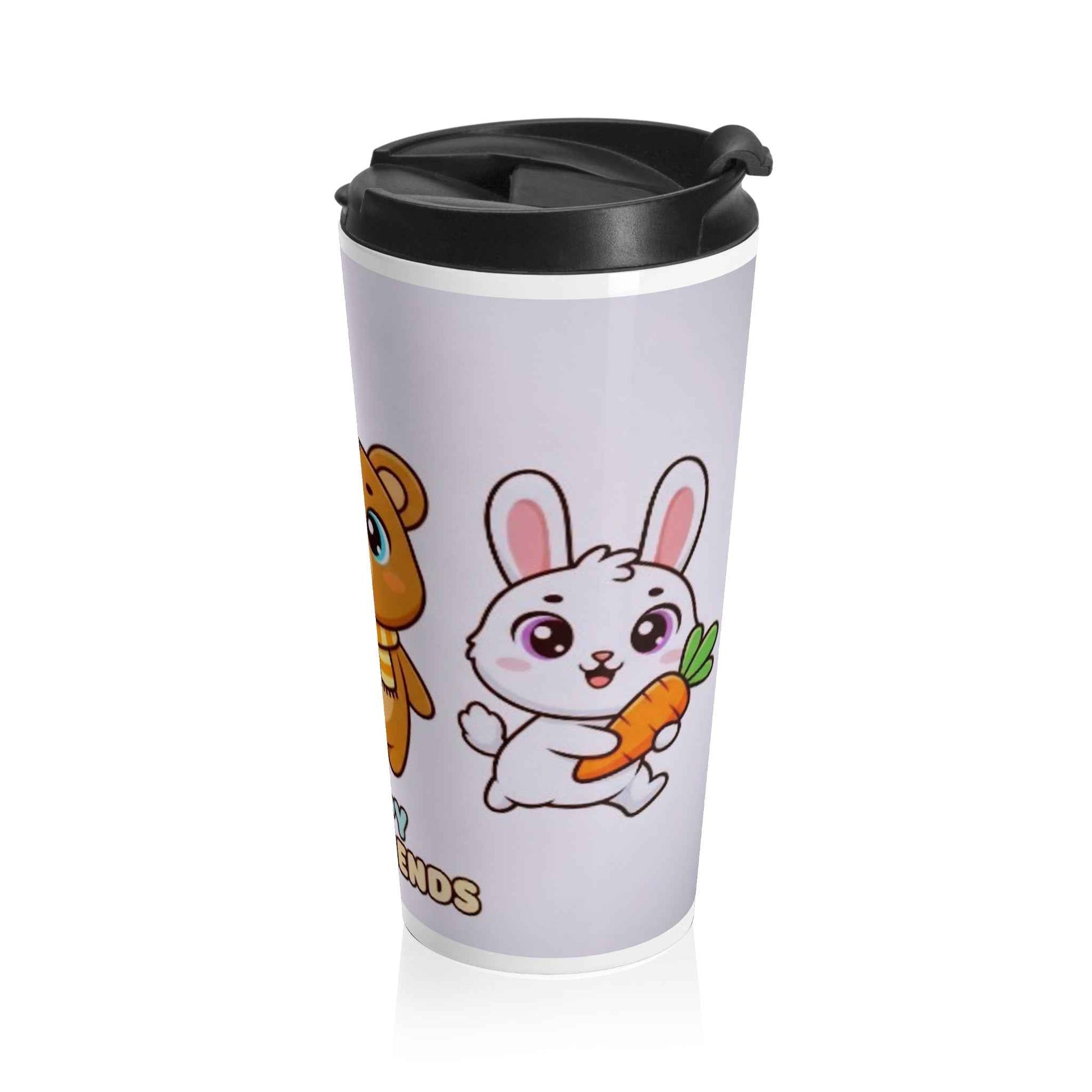 Cute Animal Travel Mug - Happy Paw Friends Design
