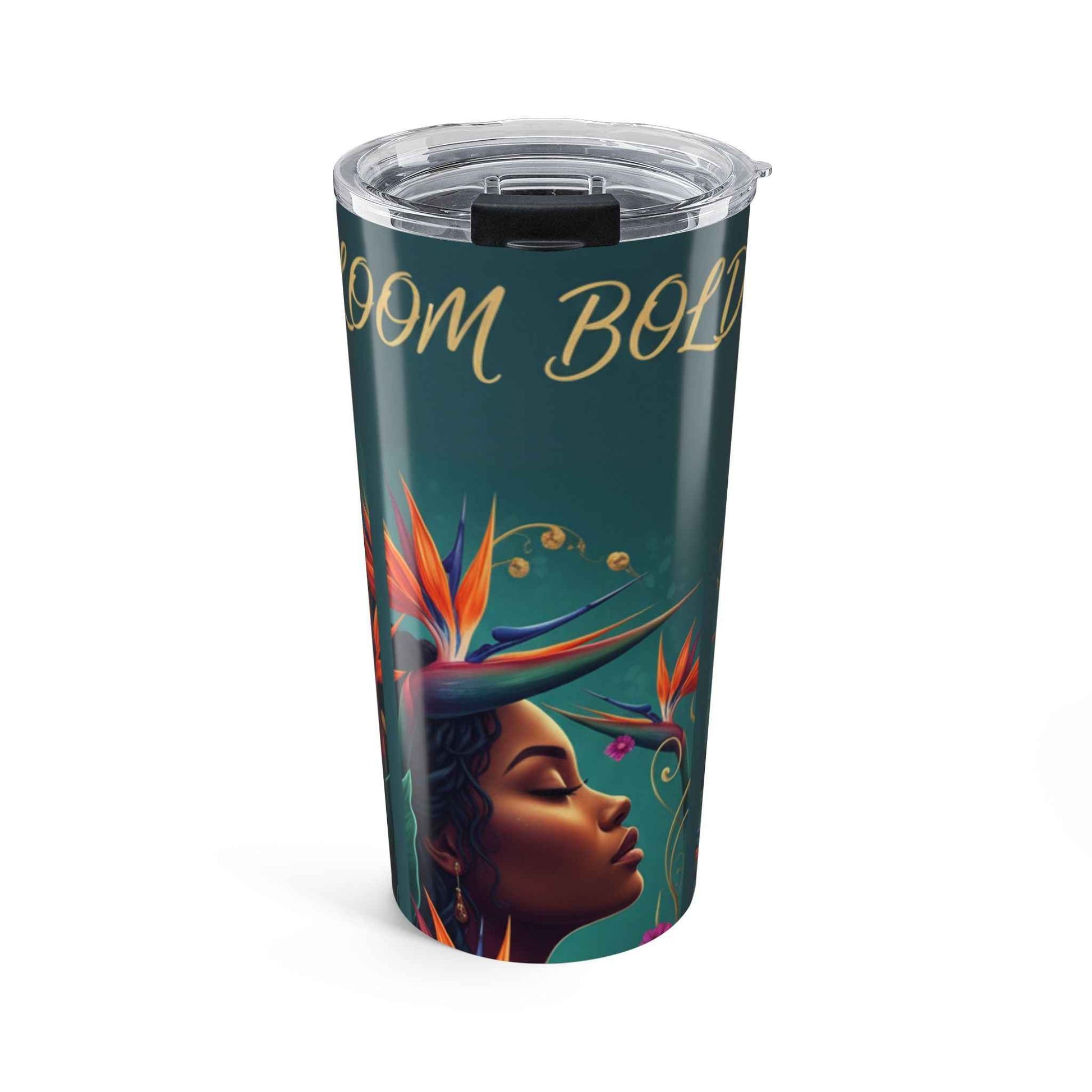 20oz Travel Tumbler — Bloom Bold Floral Afrocentric Art Insulated Cup