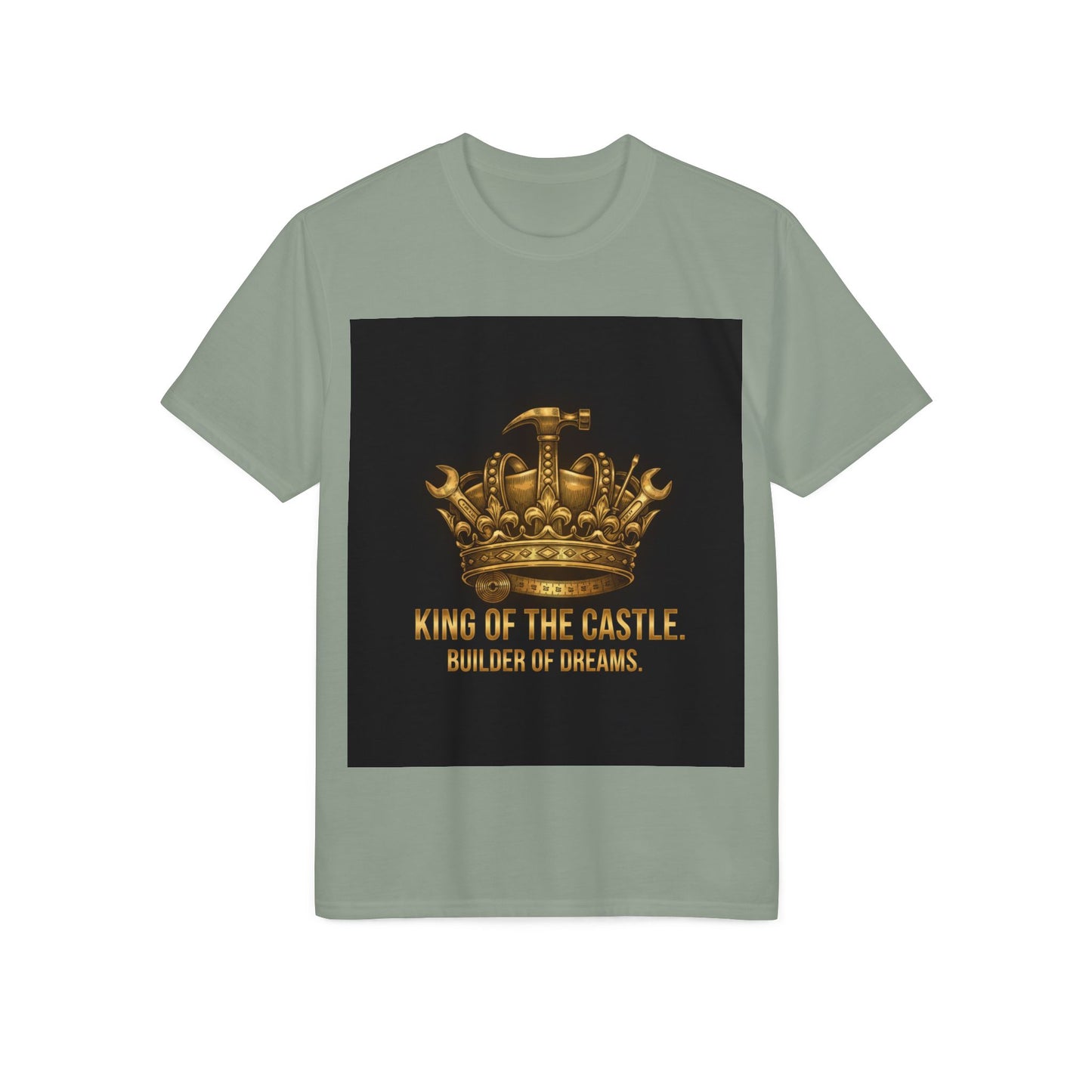 King of the Castle T-Shirt — Builder of Dreams Gold Crown Tee