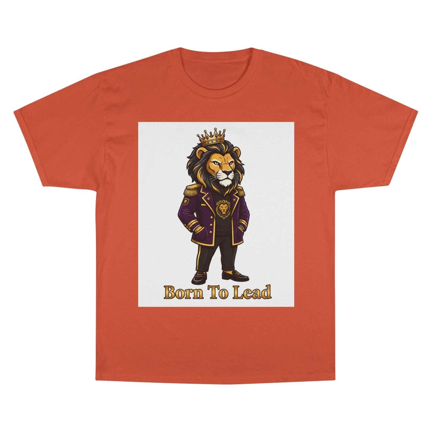 Born To Lead Lion T-Shirt — Regal Crowned Lion Graphic Tee