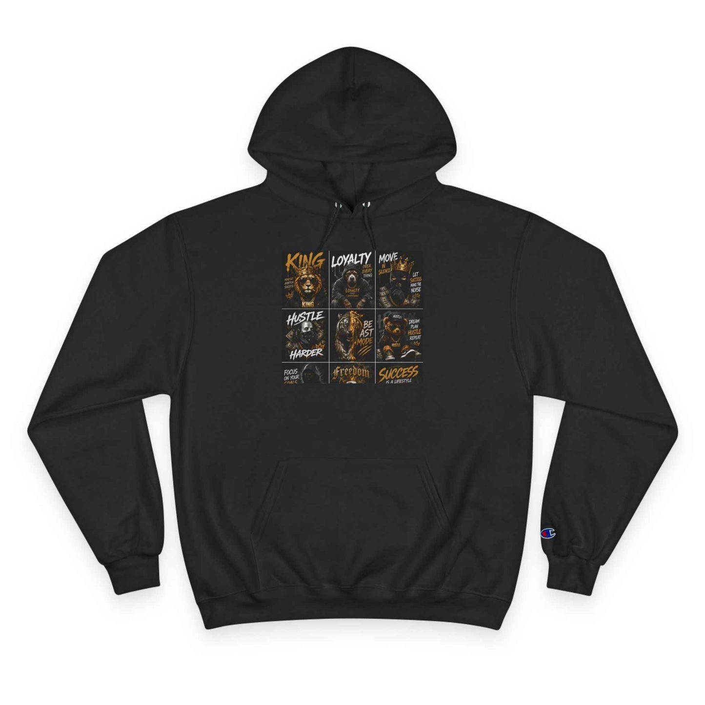 King & Loyalty Graphic Hoodie — "Champion" Motivational Streetwear
