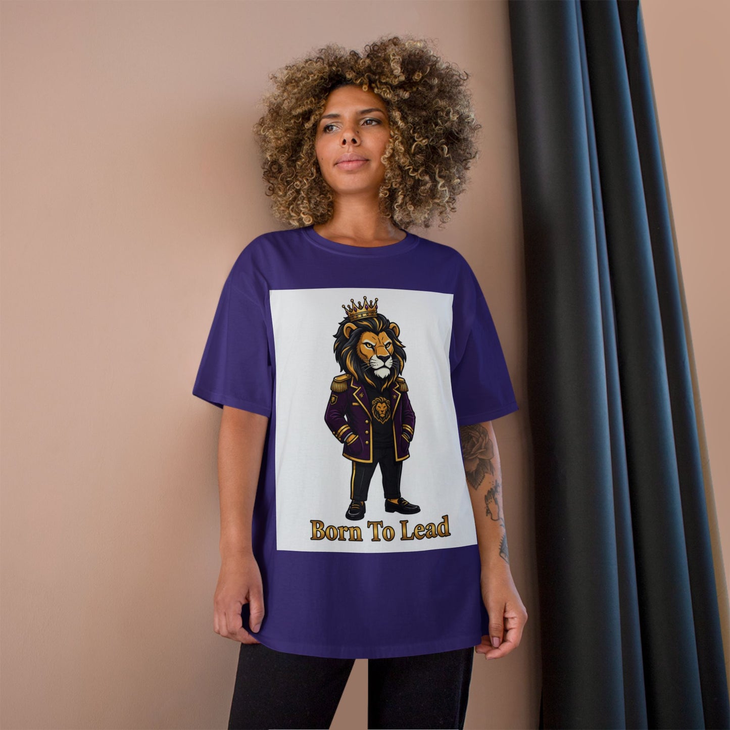 Born To Lead Lion T-Shirt — Regal Crowned Lion Graphic Tee