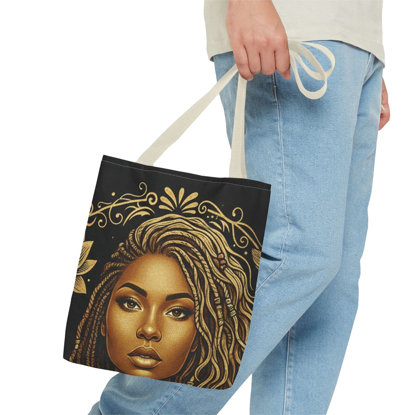 Tote — Beautifully Mixed Black & Gold Afrocentric Portrait Tote Bag