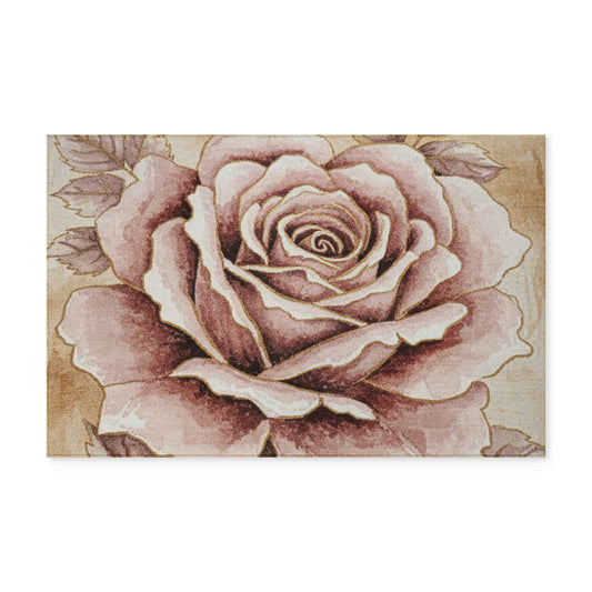 Vintage Blush Rose Washable Rug