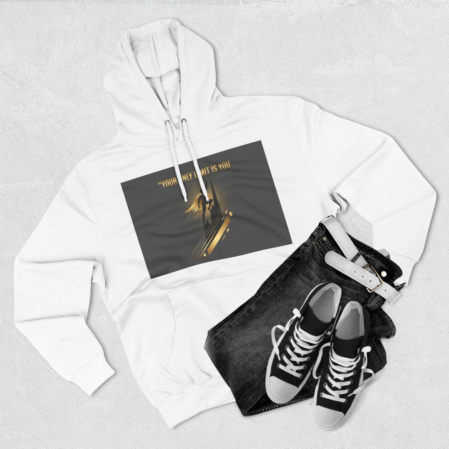 Motivational Graphic Hoodie — “Your Only Limit Is You” Inspirational Fleece Pullover