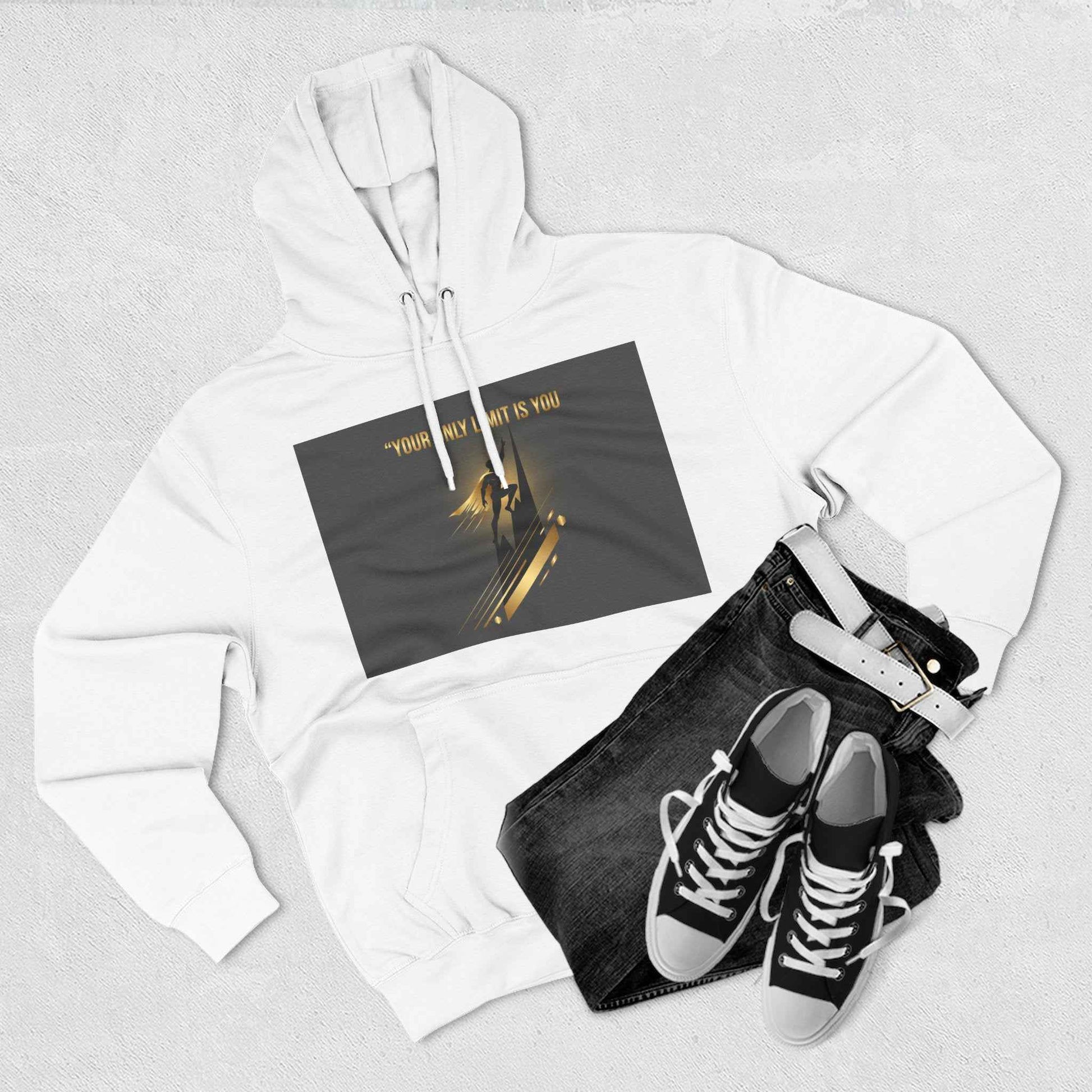 Motivational Graphic Hoodie — “Your Only Limit Is You” Inspirational Fleece Pullover