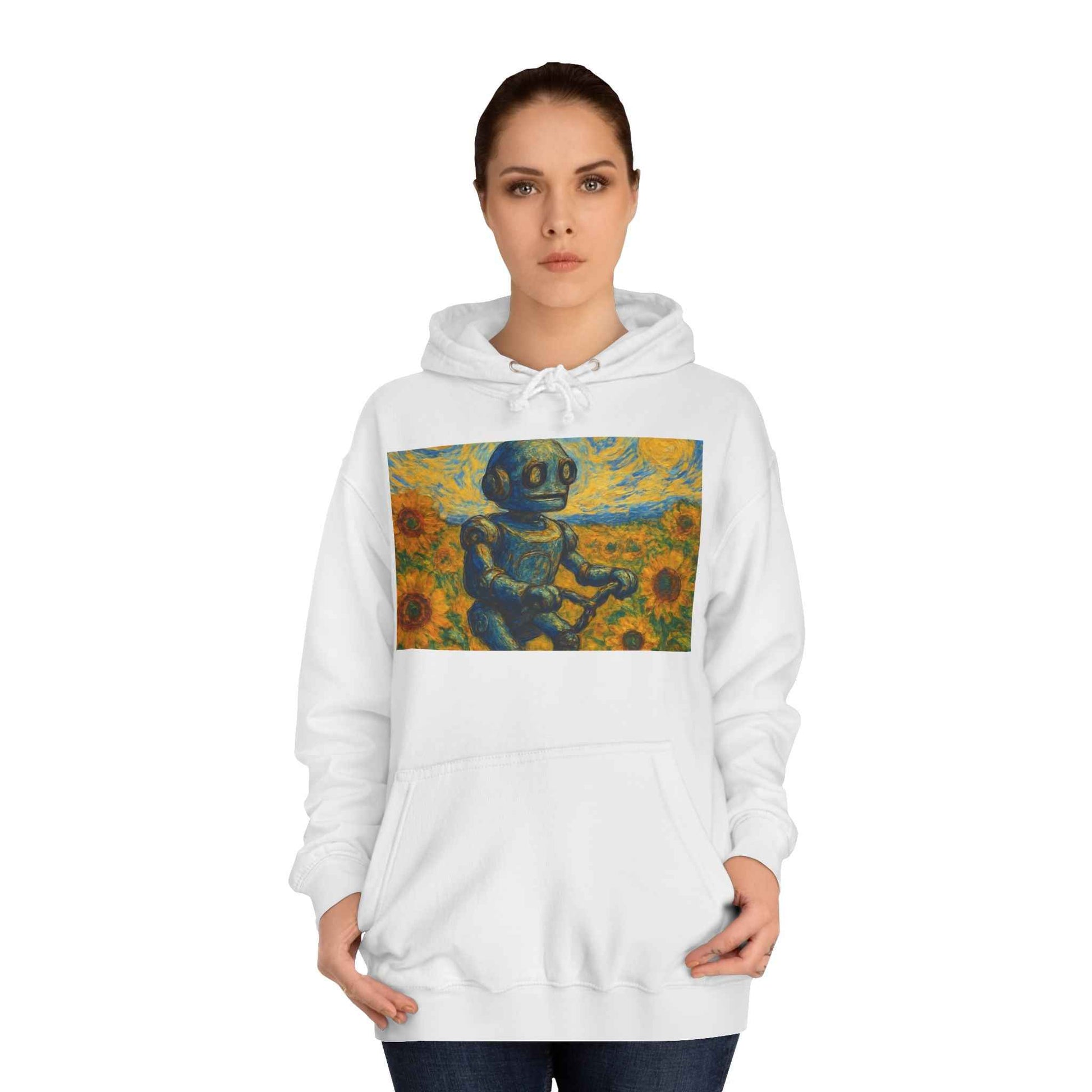 Sunflower Robot Unisex College Hoodie