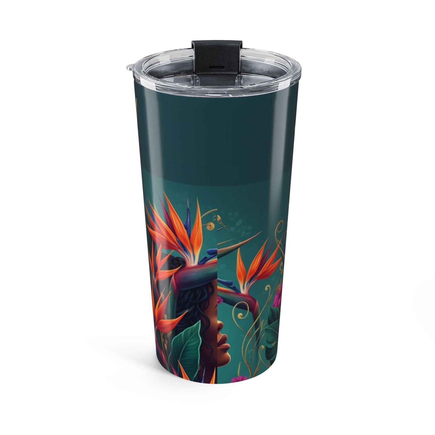20oz Travel Tumbler — Bloom Bold Floral Afrocentric Art Insulated Cup