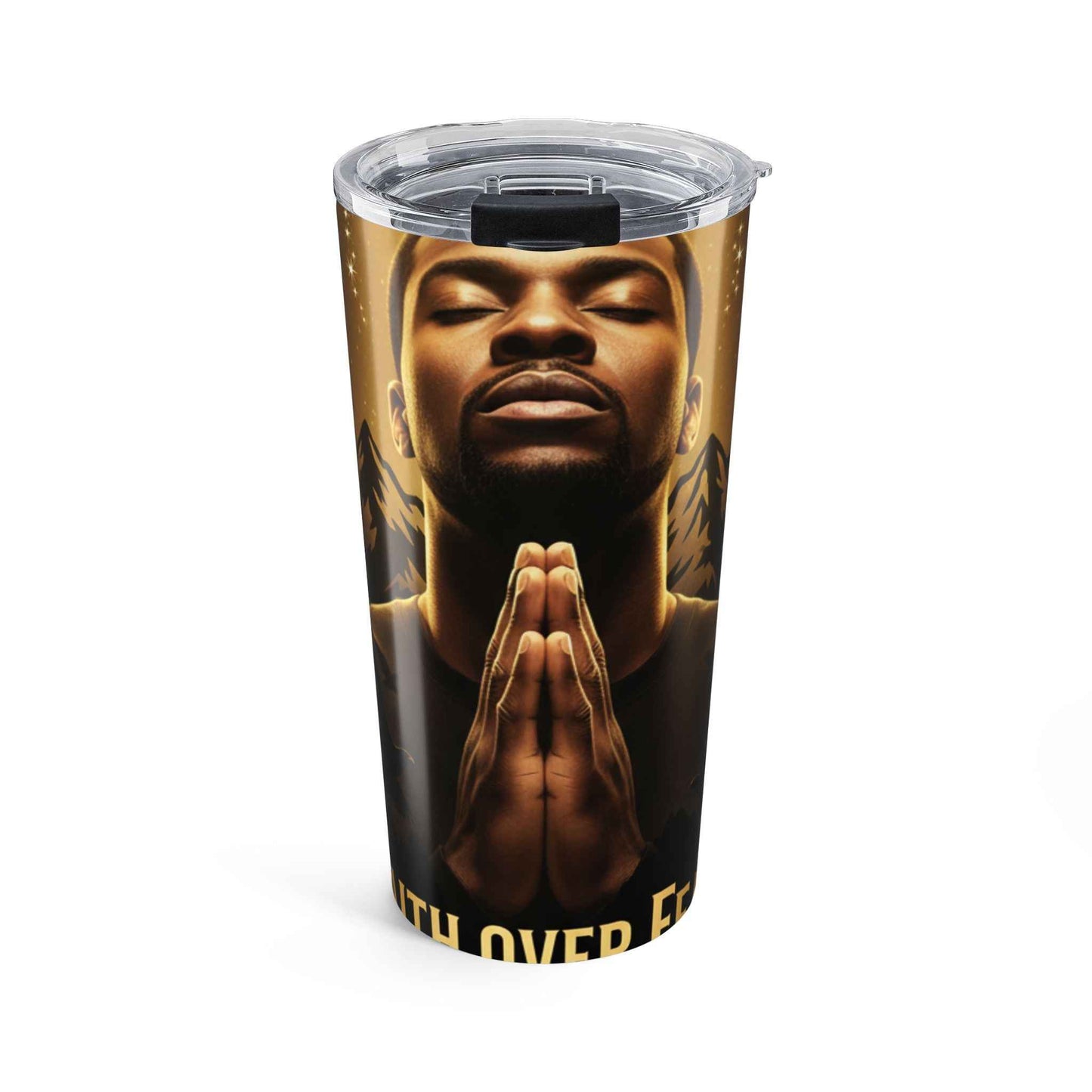 Prayer Hands 20oz Tumbler – Faith Over Fear Insulated Travel Cup