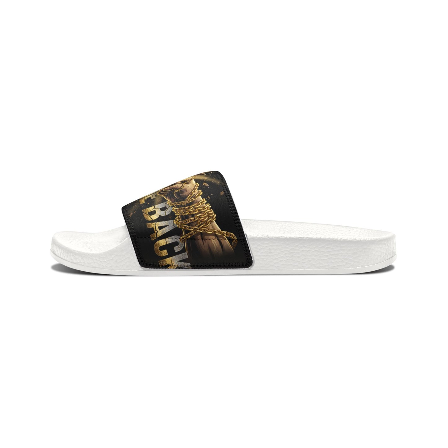 Removable-Strap Slide Sandals — Grunge Graphic Men's Pool Slides