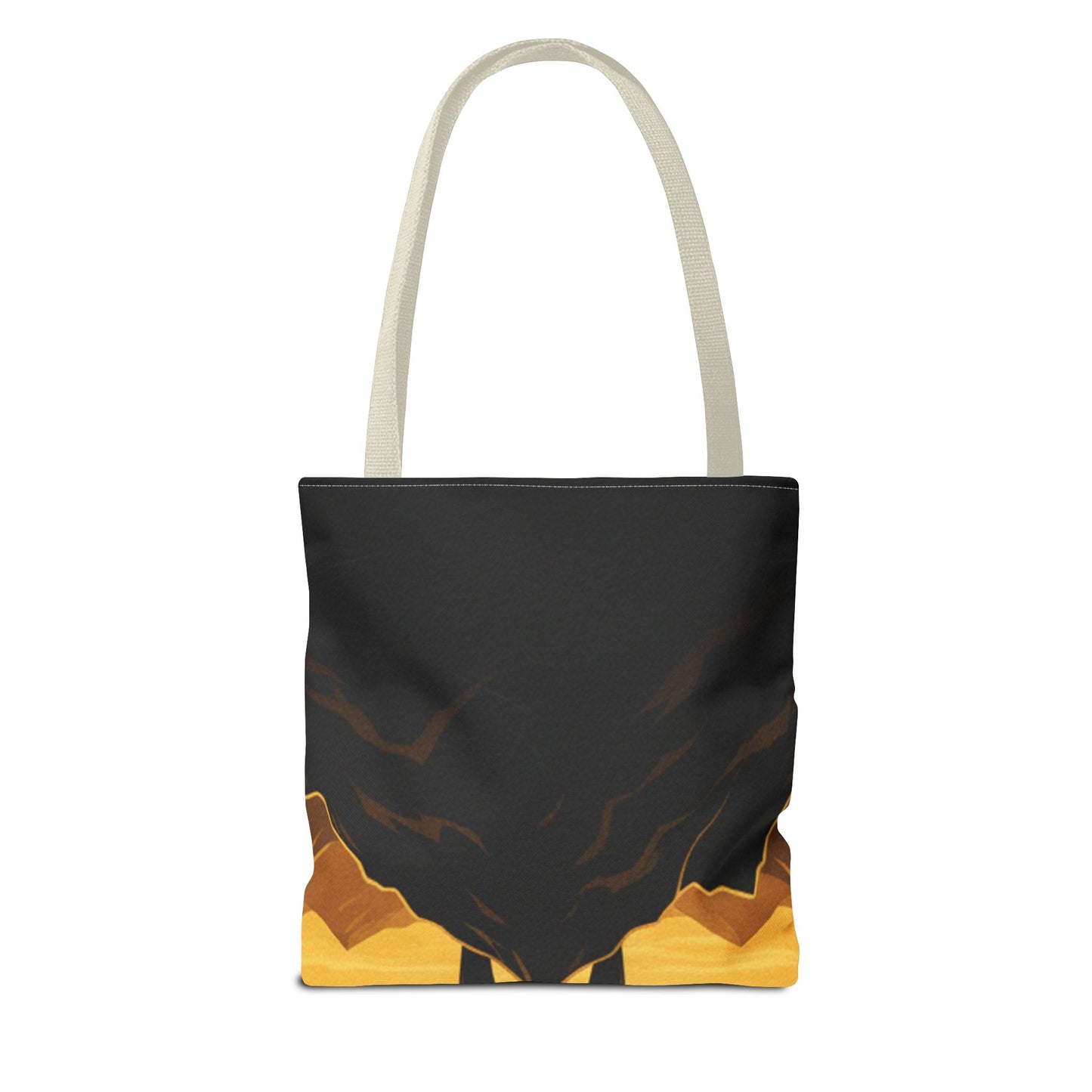 Sunrise Strength Tote Bag – Muscular Silhouette Graphic Beach & Gym Tote
