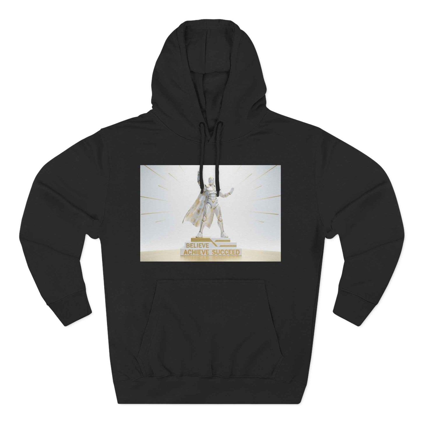 Believe in Success Hoodie — Motivational Angel Graphic Fleece Pullover