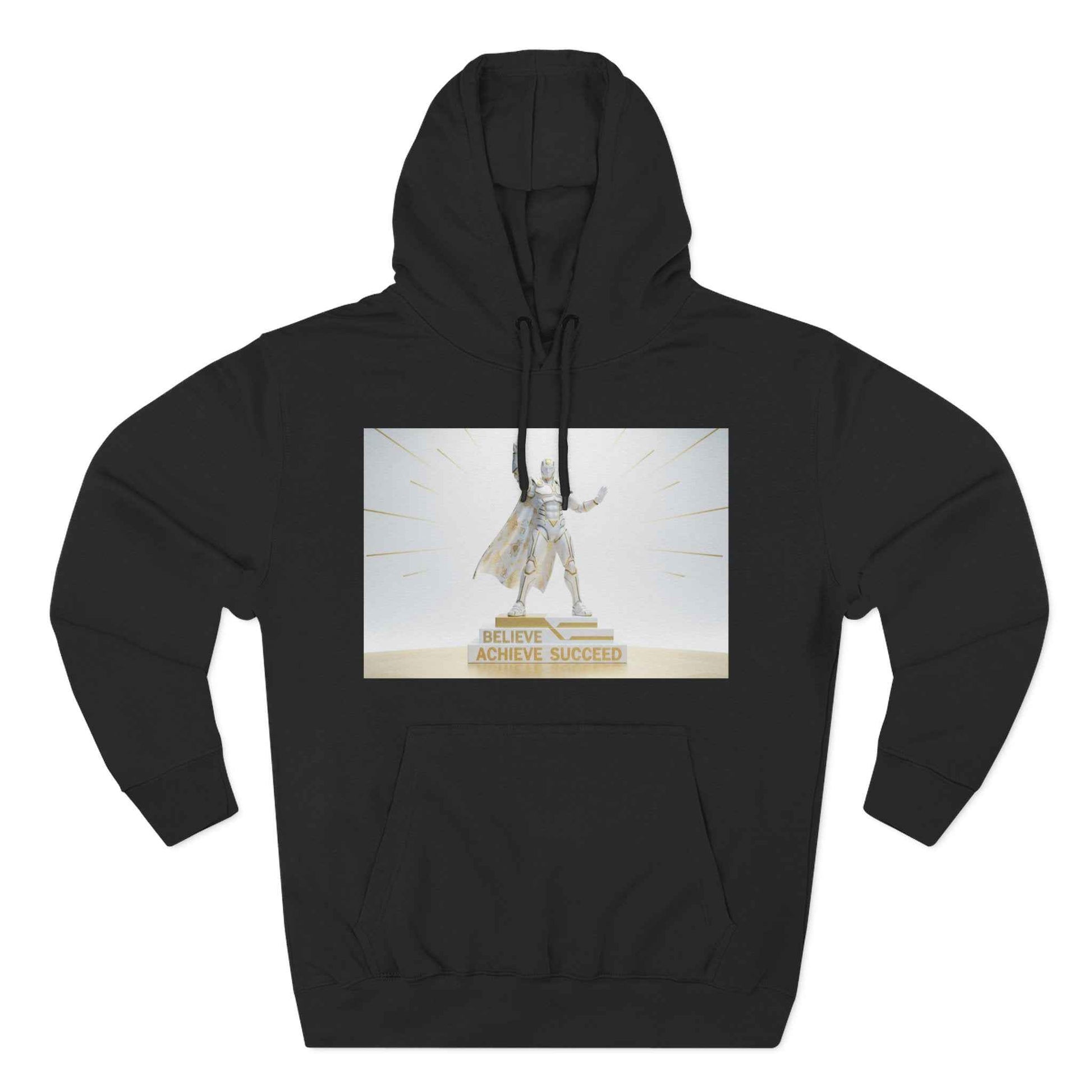 Believe in Success Hoodie — Motivational Angel Graphic Fleece Pullover