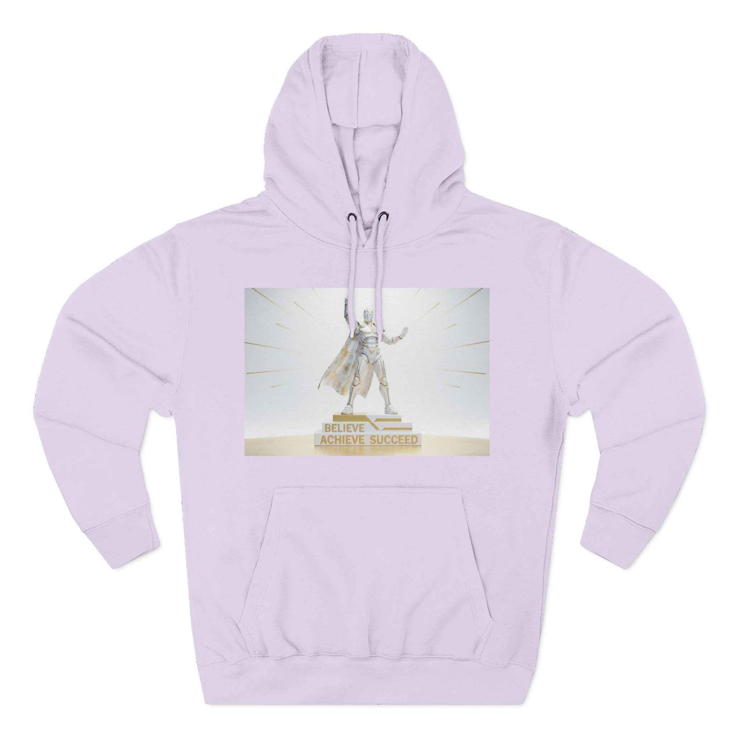 Believe in Success Hoodie — Motivational Angel Graphic Fleece Pullover