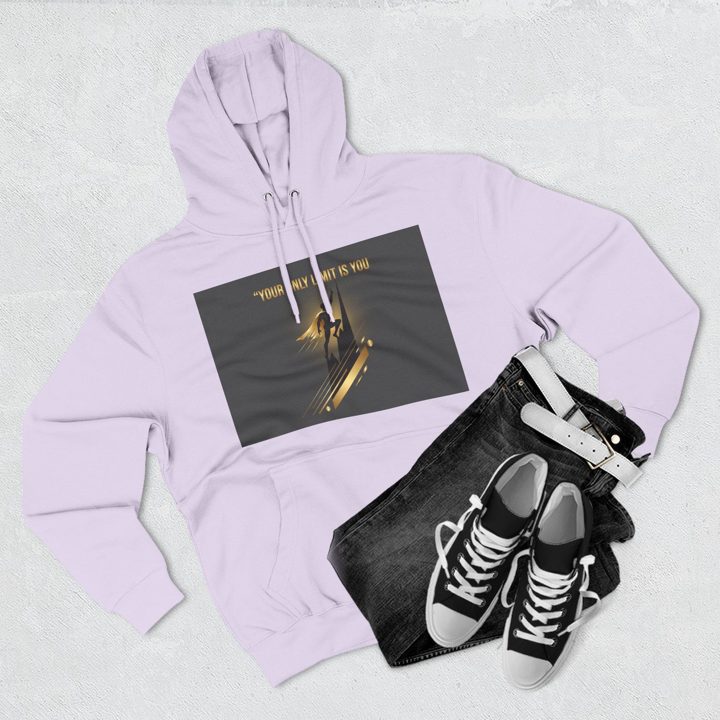 Motivational Graphic Hoodie — “Your Only Limit Is You” Inspirational Fleece Pullover