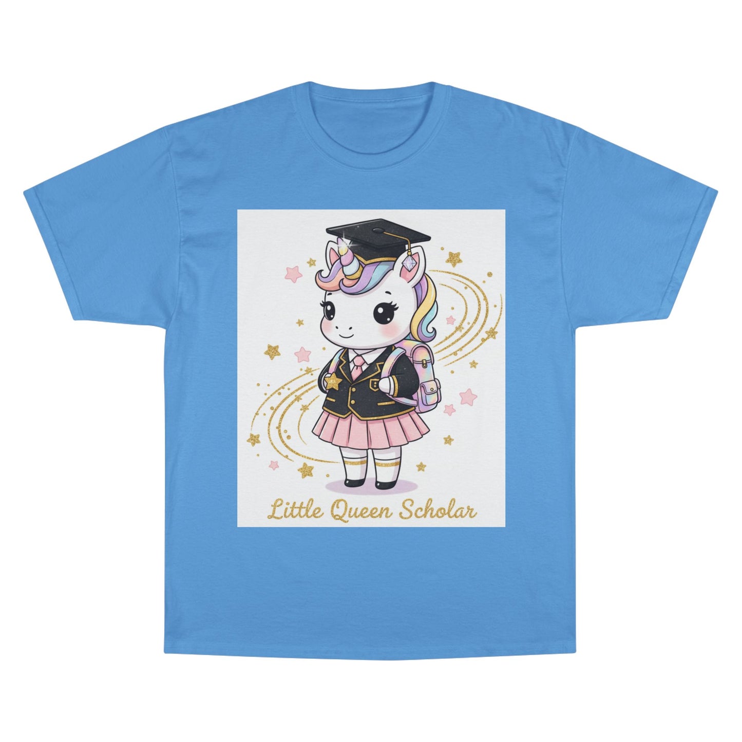 Little Queen Scholar T-Shirt — Cute Graduation Unicorn Tee for Girls