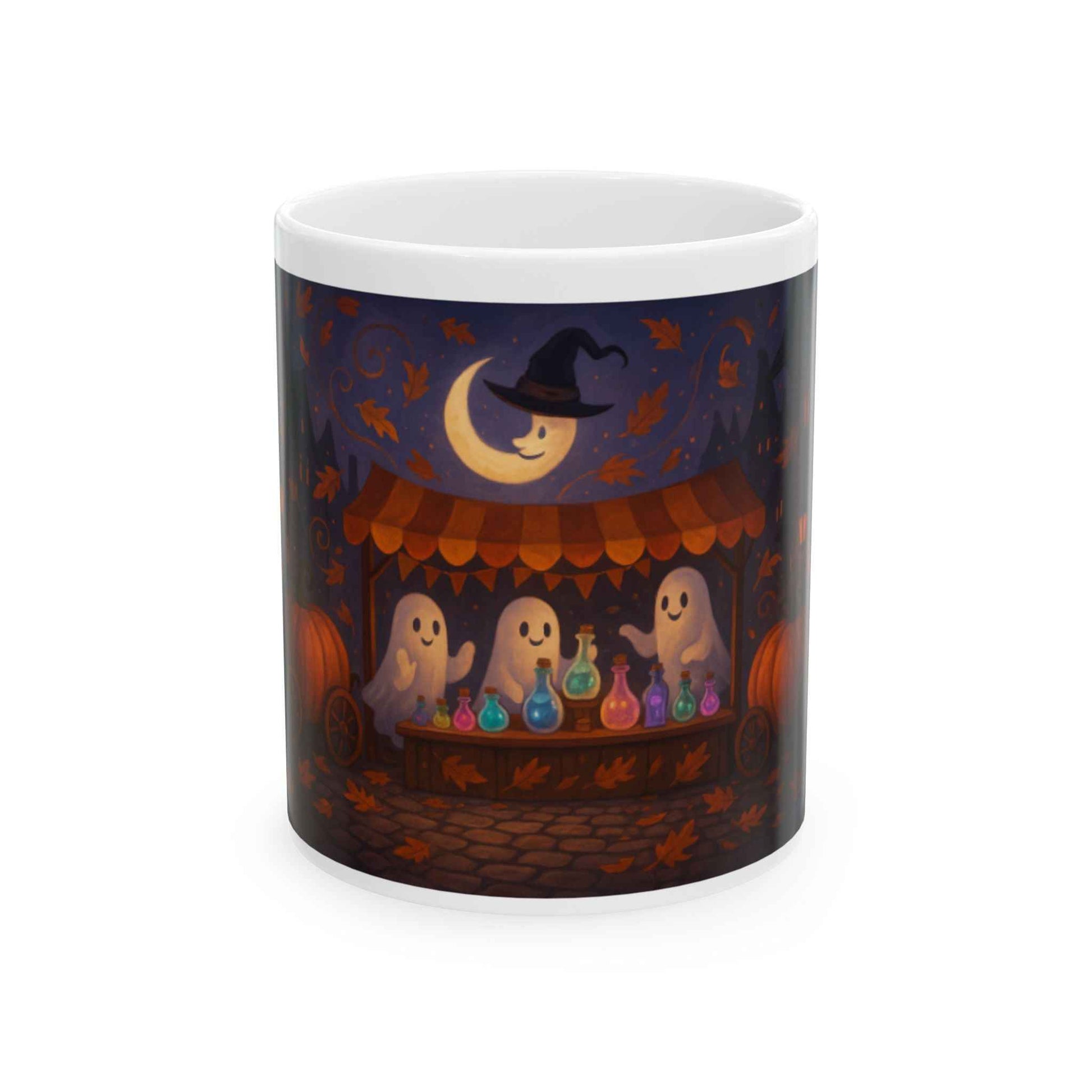 Halloween Ghosts Ceramic Mug - Spooky Drinkware for Fall, Pumpkin Party, Coffee Lovers, Unique Gift, 11oz & 15oz Sizes