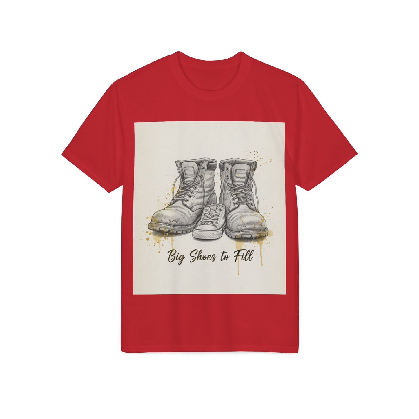 T-Shirt — 'Big Shoes to Fill' Vintage Boots Graphic Tee — Tribute & Memorial Gift