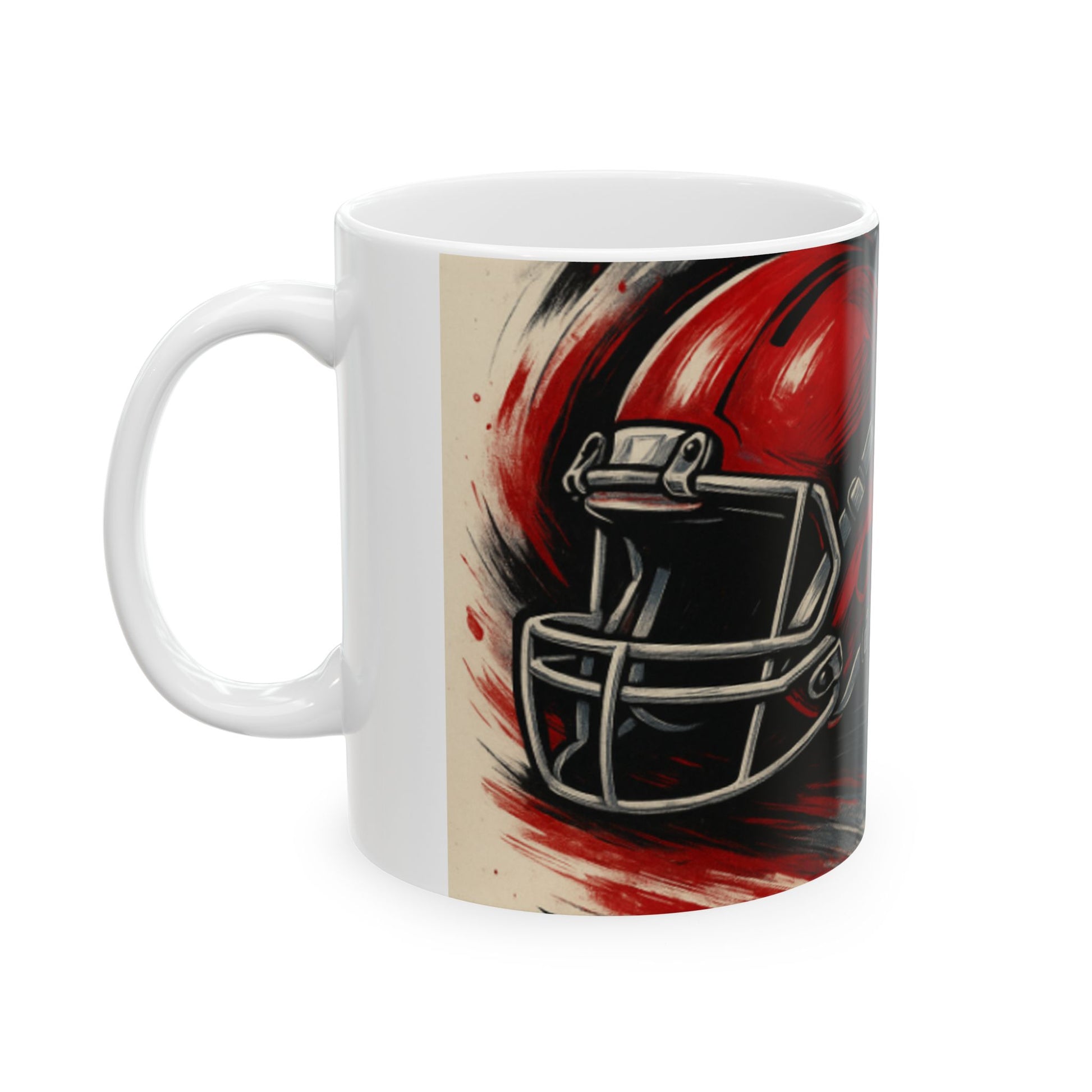 Bold Sports Ceramic Mug, Football Fan Gift, 11oz 15oz Coffee Cup, Perfect for Game Day, Unique Home Decor, Personalized Mug  Digital Art
