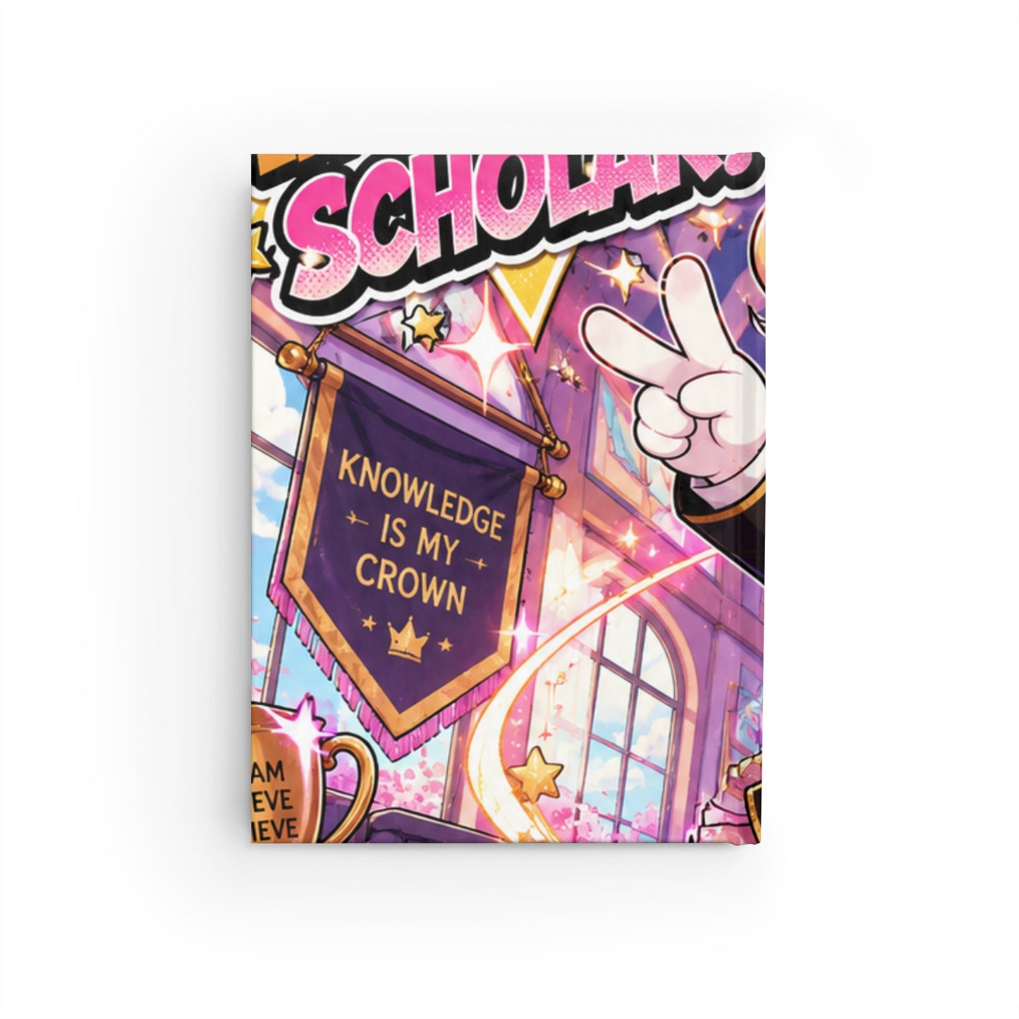 Kawaii School Unicorn Journal — 'Knowledge Is My Crown' Ruled Notebook for Students & Back to School
