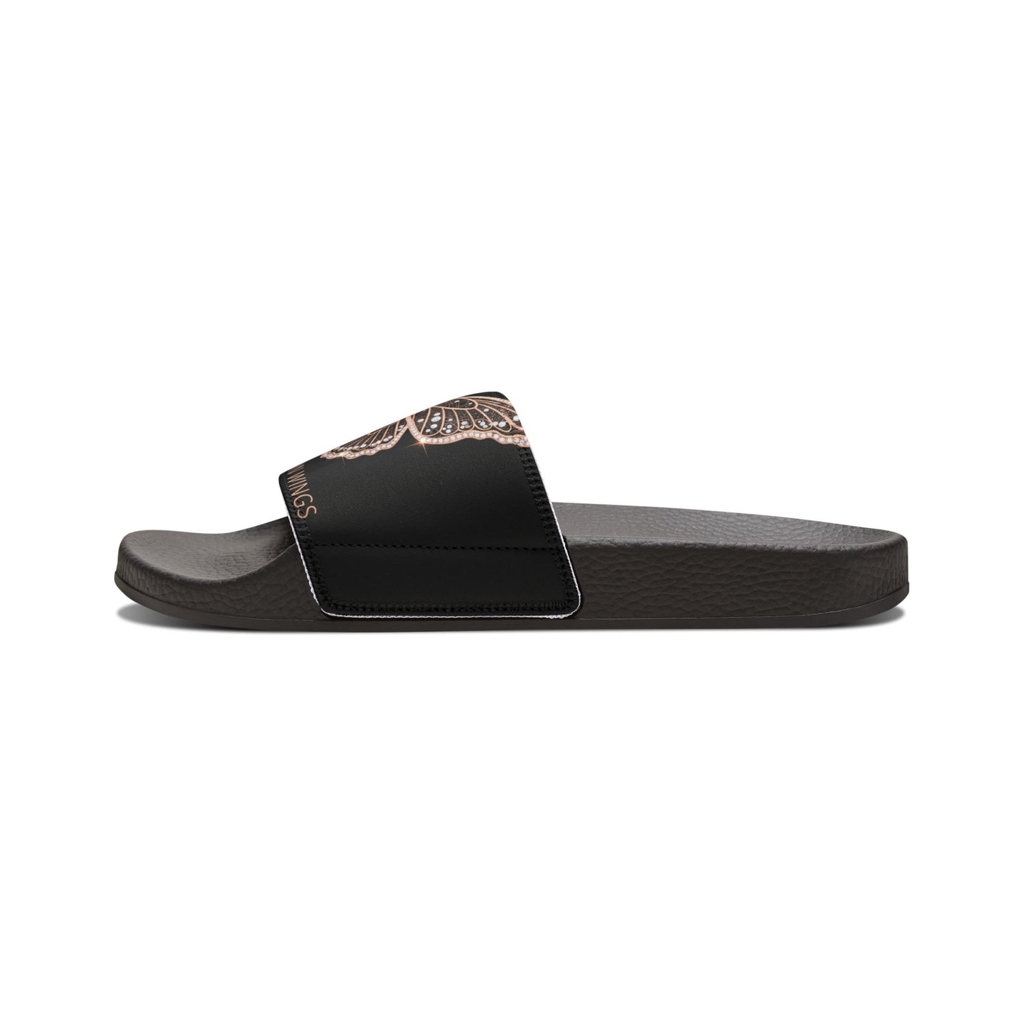 Black Floral Slide Sandals — Women's Removable-Strap Comfort Slides