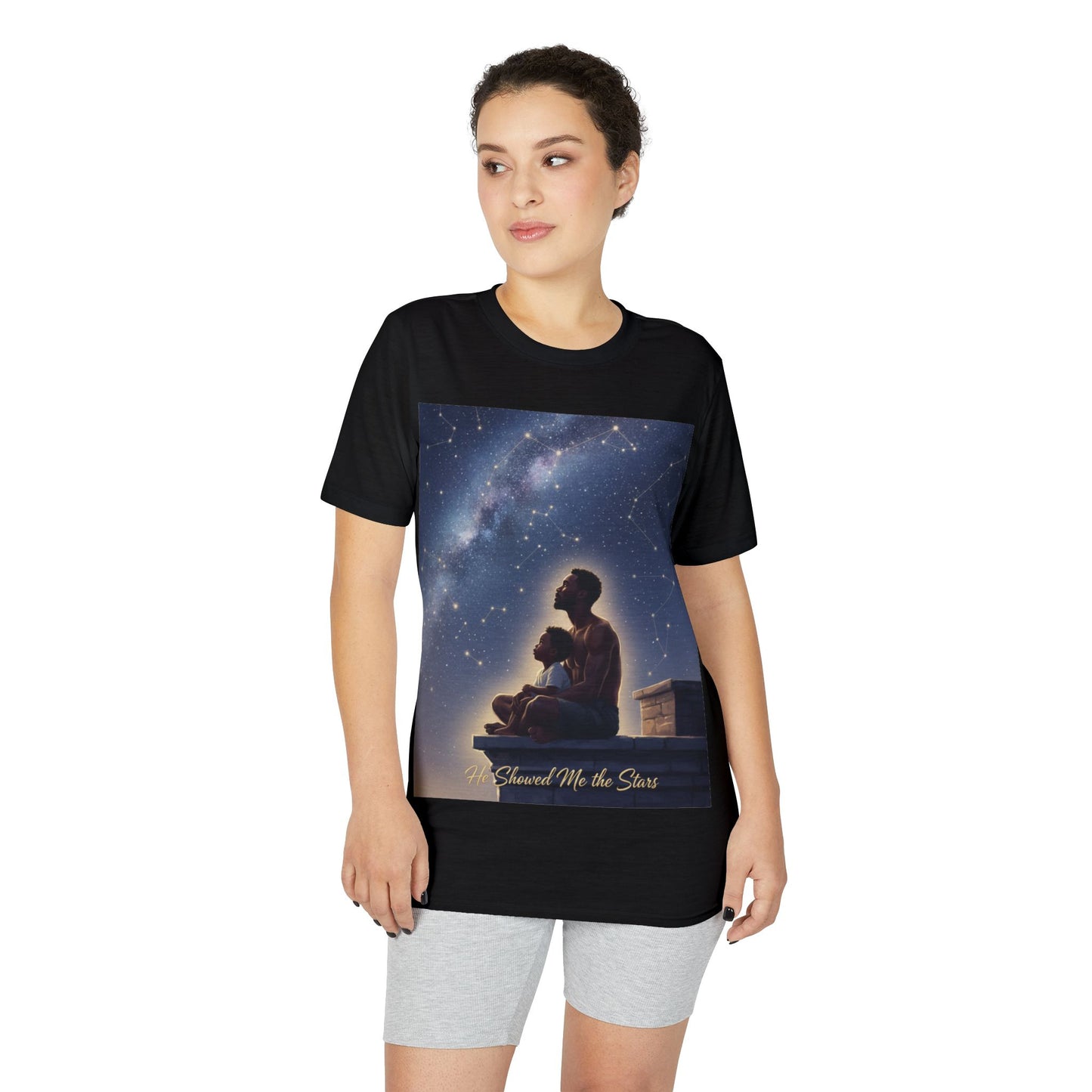Stargazer Father & Child T-Shirt — 'Guard Me the Stars' Night Sky Tee