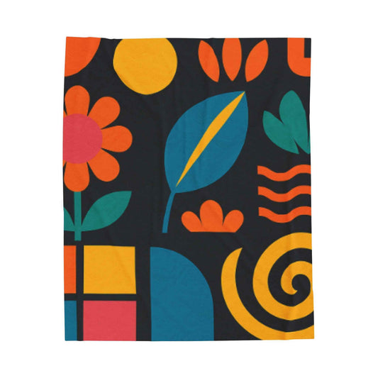 Colorful Floral Velveteen Plush Blanket, Cozy Throw for Home Decor, Gift for Friends, Vibrant Bedding for All Occasions, Perfect for Winter