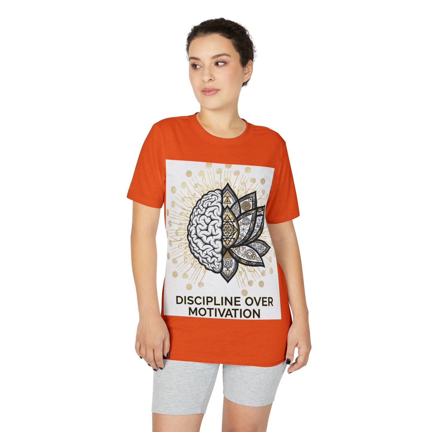 Discipline Over Motivation T-Shirt — Brain & Lotus Motivational Tee