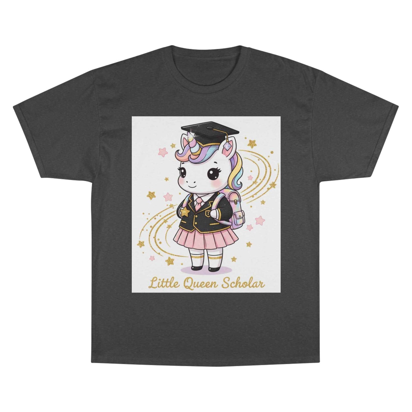 Little Queen Scholar T-Shirt — Cute Graduation Unicorn Tee for Girls
