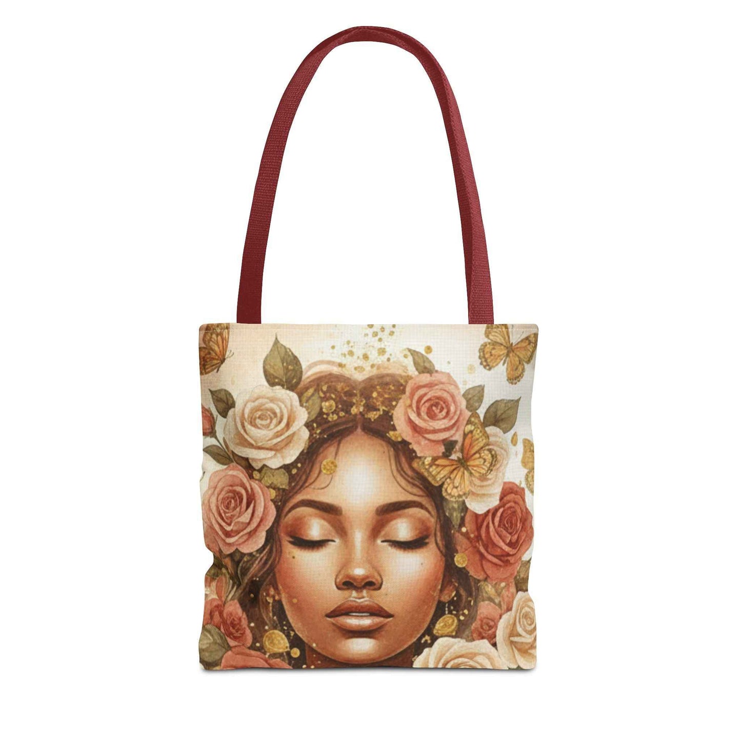 Floral Crown Goddess Tote Bag – Boho Floral Portrait AOP Tote