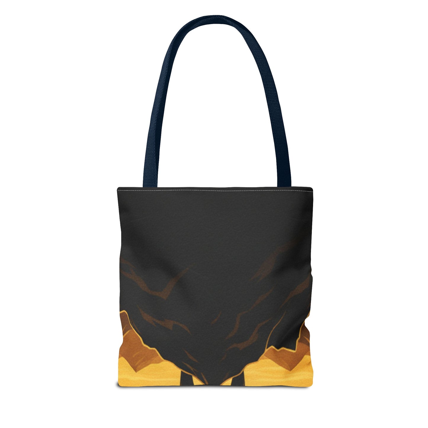 Sunrise Strength Tote Bag – Muscular Silhouette Graphic Beach & Gym Tote