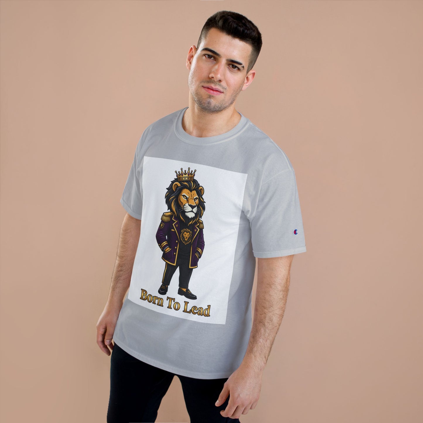 Born To Lead Lion T-Shirt — Regal Crowned Lion Graphic Tee