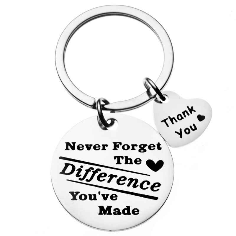 Stainless Steel Laser-Etched Inspirational Keychain