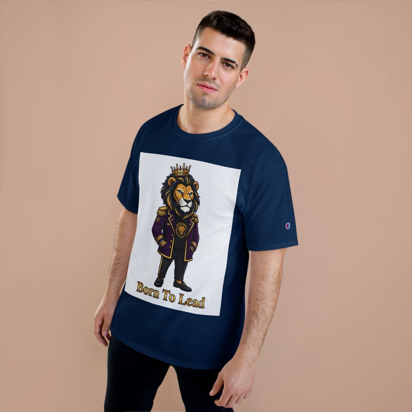 Born To Lead Lion T-Shirt — Regal Crowned Lion Graphic Tee