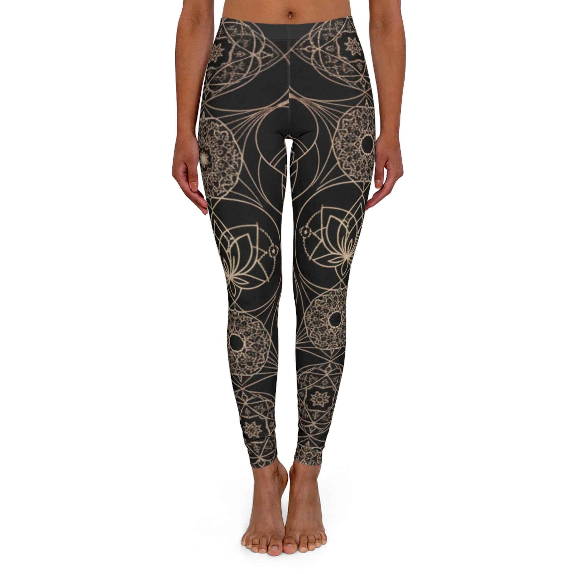 Mandala Lotus Leggings — Floral Boho Yoga & Casual Leggings