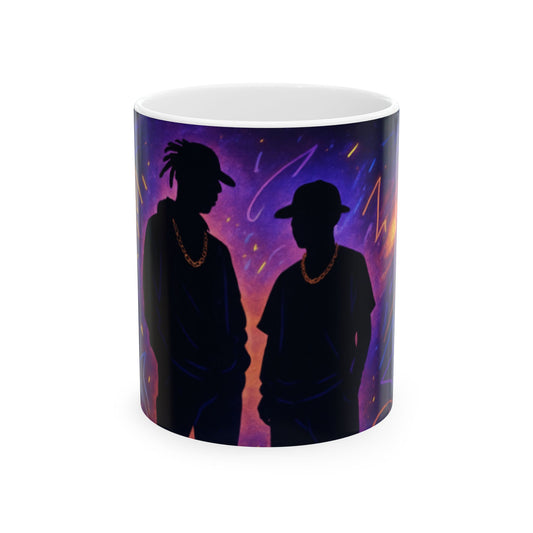 Stylish Hip-Hop Ceramic Mug, Artistic Coffee Cup, Gift for Music Lovers, Unique Drinkware, Home Decor  Digital Art