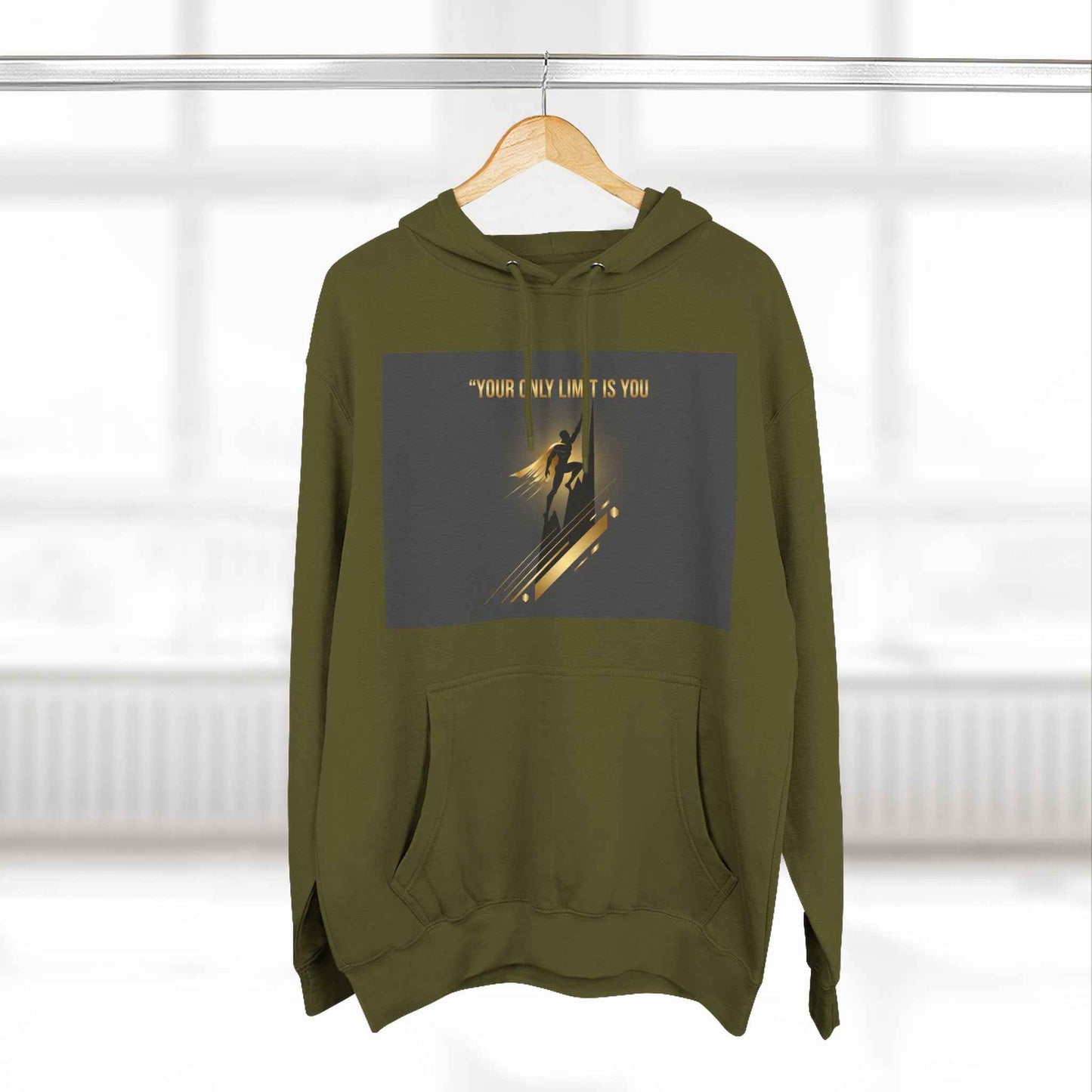 Motivational Graphic Hoodie — “Your Only Limit Is You” Inspirational Fleece Pullover