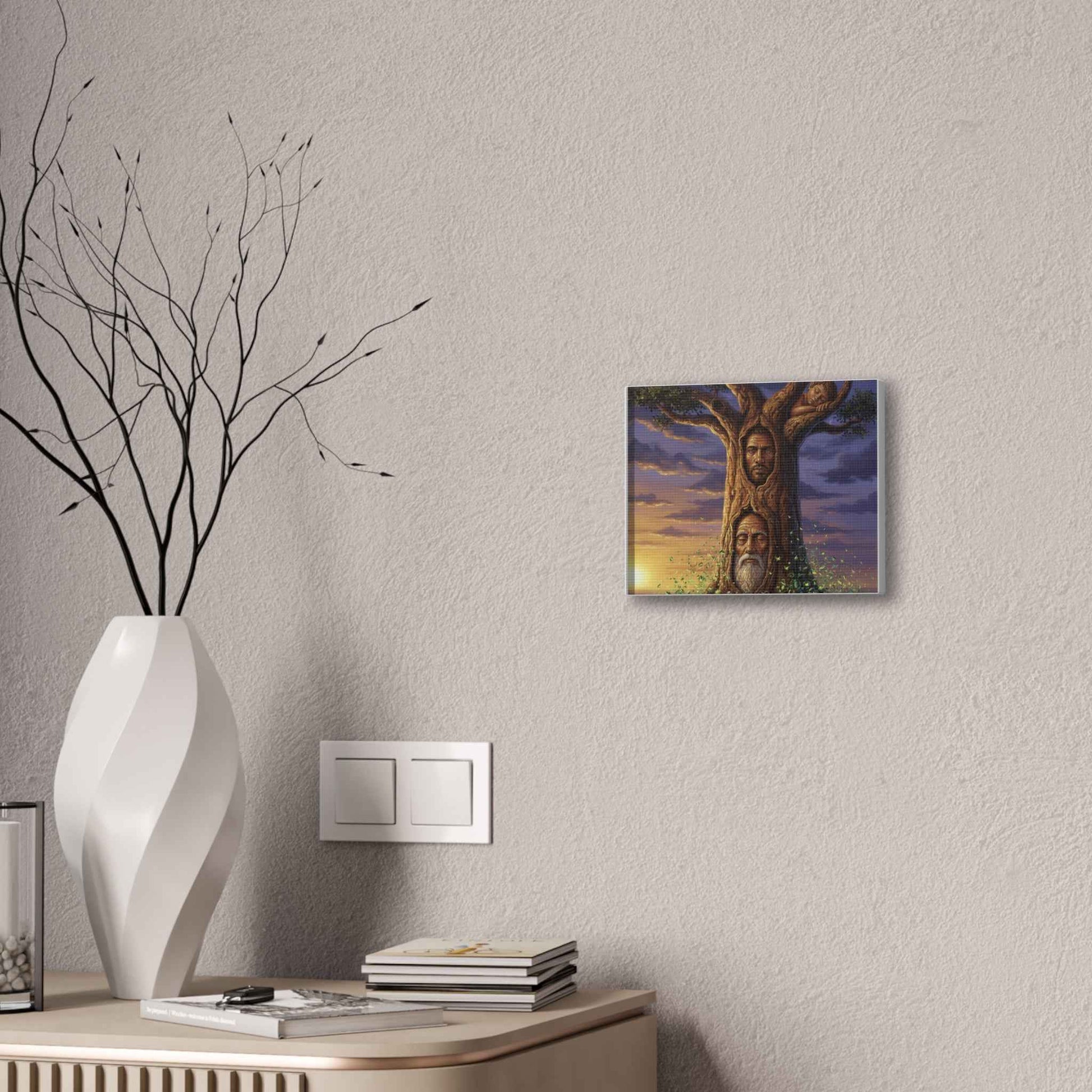 Tree of Ages Canvas Print — Spiritual Tree Face Wall Art