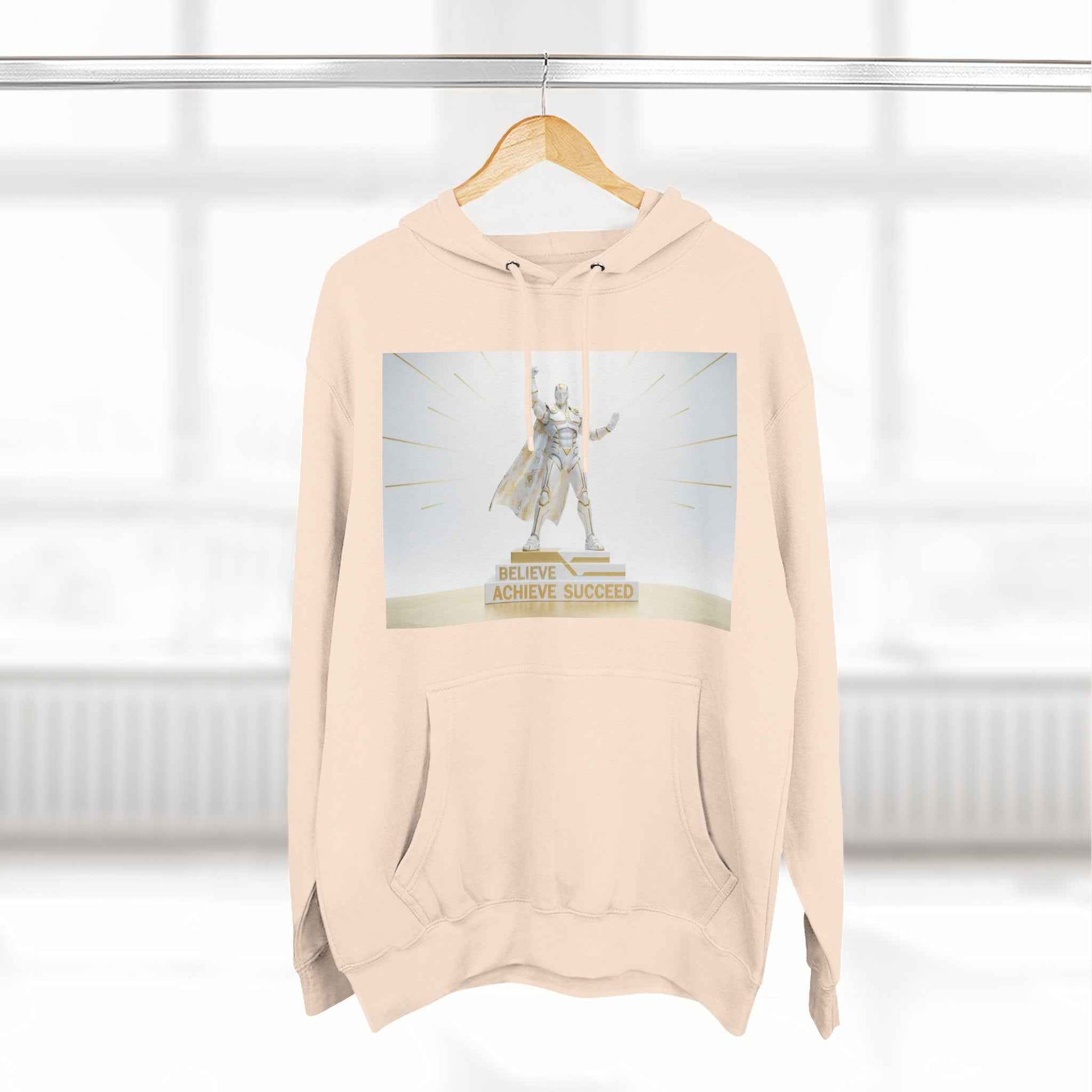 Believe in Success Hoodie — Motivational Angel Graphic Fleece Pullover