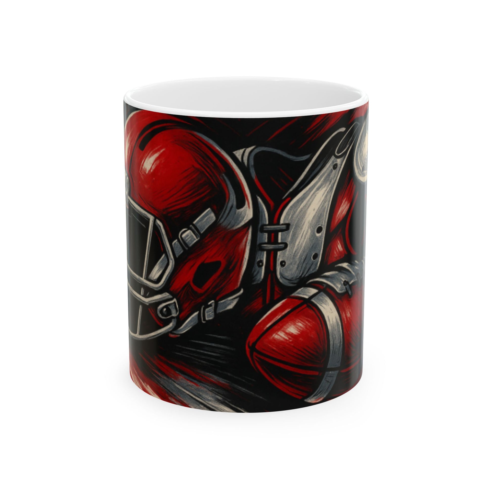 Bold Sports Ceramic Mug, Football Fan Gift, 11oz 15oz Coffee Cup, Perfect for Game Day, Unique Home Decor, Personalized Mug  Digital Art