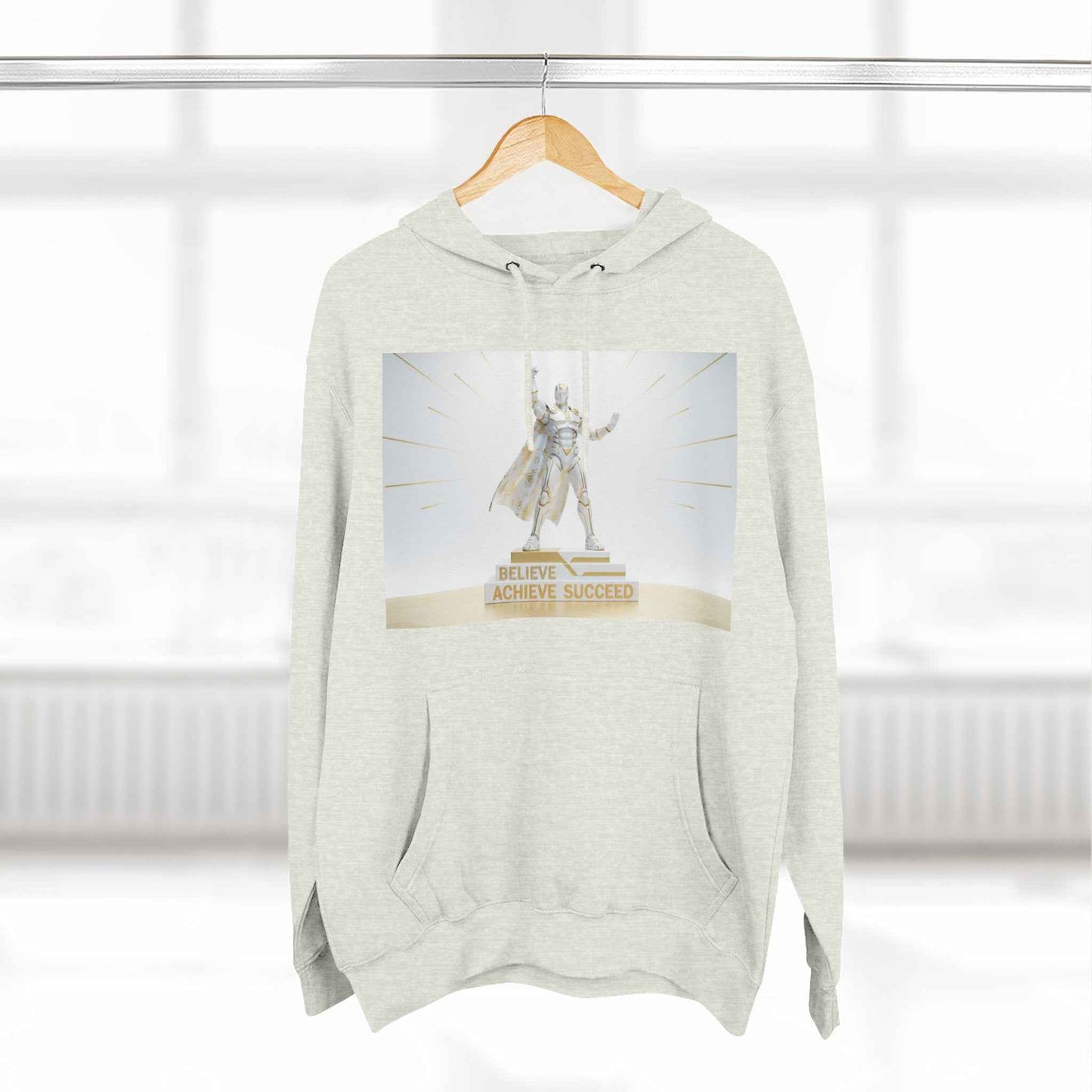 Believe in Success Hoodie — Motivational Angel Graphic Fleece Pullover